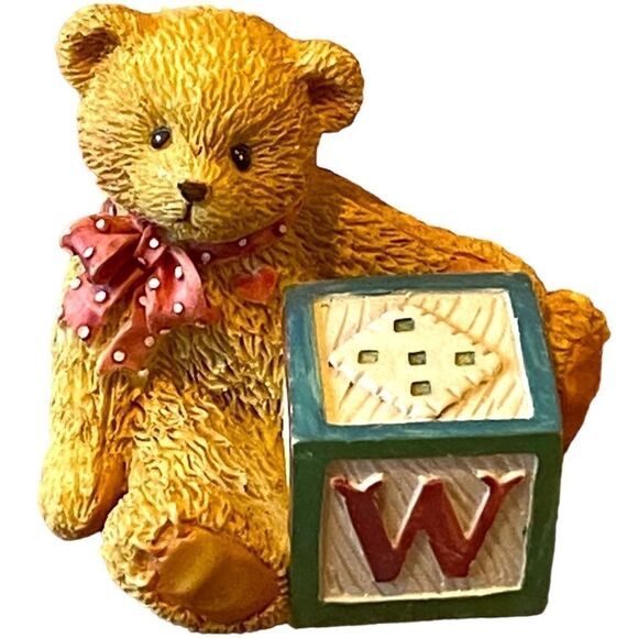 Vintage 1995 Priscilla Hillman W Alphabet Bear Cherished Teddies - Picture 1 of 4